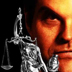 Matt Gaetz with Lady Justice