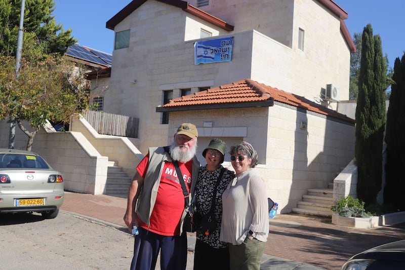 American settlers in a southern West Bank settlement. 