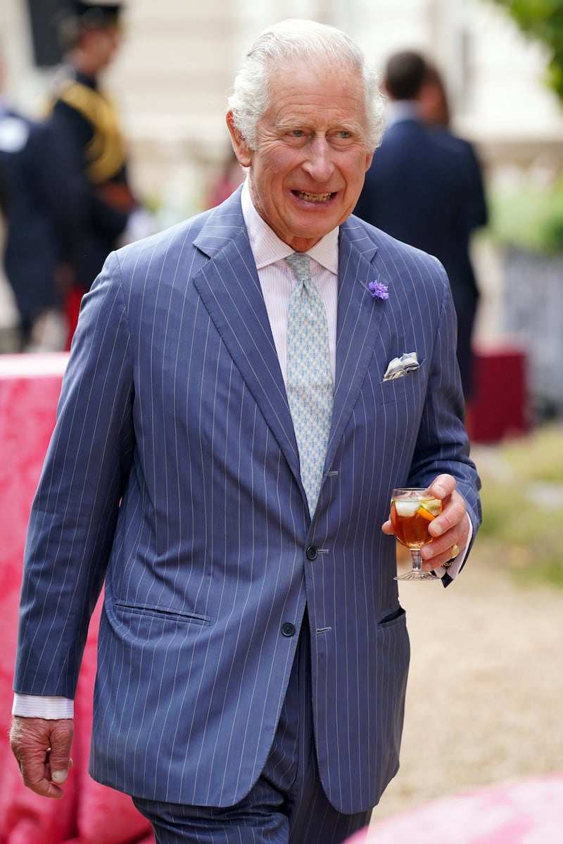 King Charles III during a reception at Clarence House, London, Britain, to celebrate four decades of the Prince of Wales's Charitable Fund, July 12, 2023.