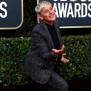 Ellen DeGeneres addressed getting “kicked out of show business” during the first night of her new comedy tour. 