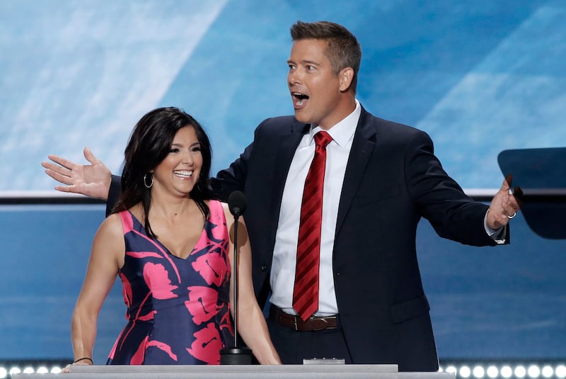 U.S. Rep. Sean Duffy of Wisconsin appears with his wife Rachel to speak together at the Republican National Convention in Cleveland, Ohio, U.S. July 18, 2016.