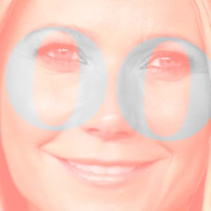 gwyneth paltrow in pink blurred and haze behind light blue pastel goop imprint netflix show timothy caulfield twitter pseudoscience