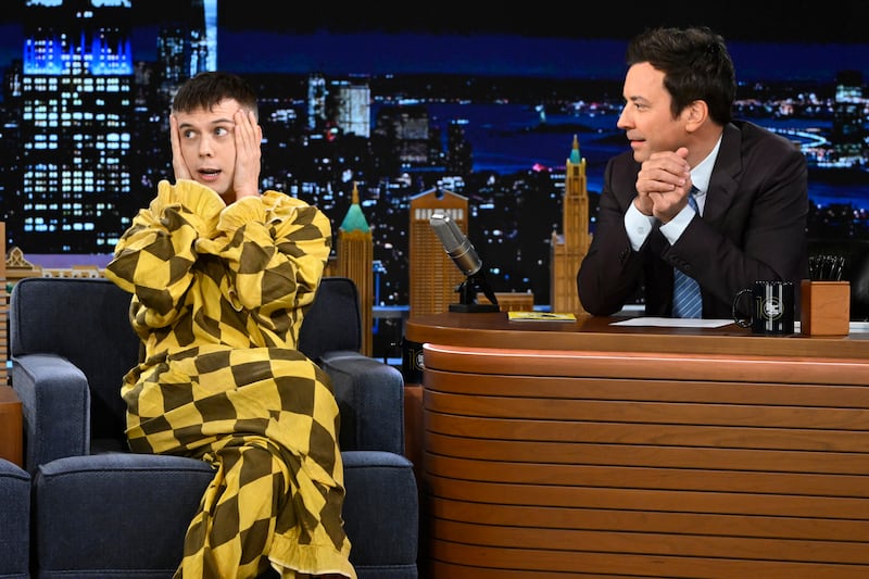 Cole Escola during an interview with 'Tonight Show' host Jimmy Fallon on Wednesday, June 5, 2024.