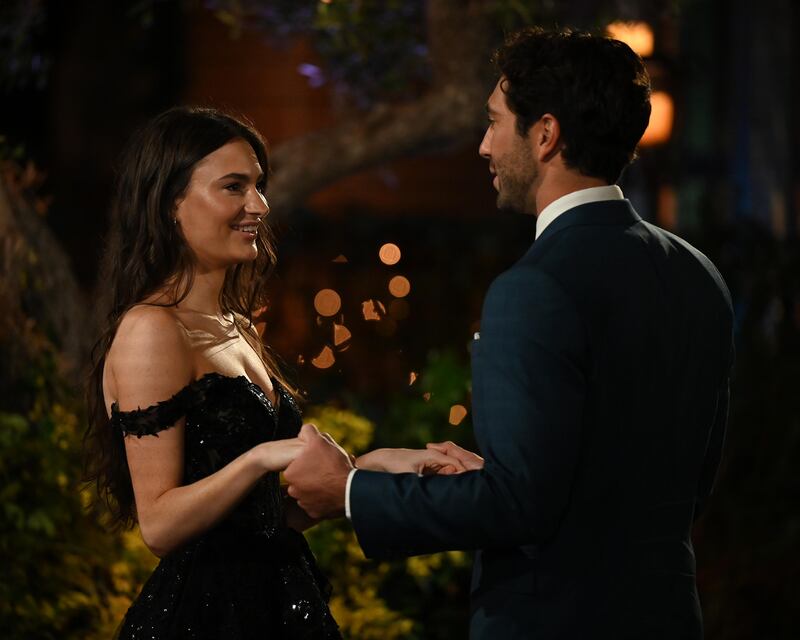 Natalie and Joey Graziadei on The Bachelor.