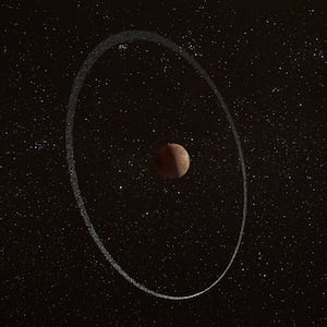 Artist’s impression of Quaoar with a ring system.