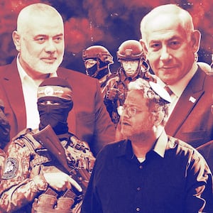 Hamas leadership, soldiers, and Israeli leadership, including Netanyahu and Ben Gvir, and IDF soldiers.