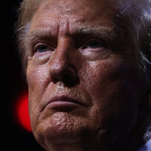 Former U.S. President Donald Trump speaks during a Turning Point PAC town hall at Dream City Church on June 06, 2024 in Phoenix, Arizona. 