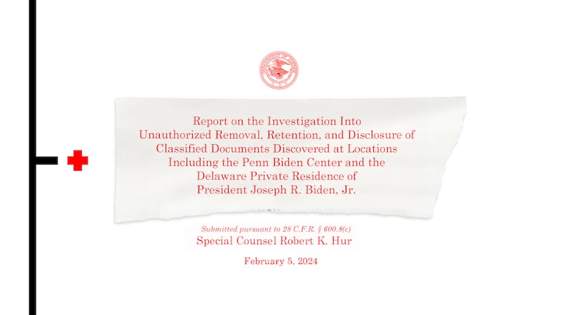 Tear of Special Counsel report on Biden documents