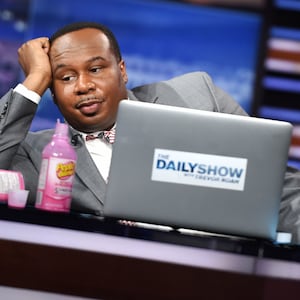 A photo including Correspondent Roy Wood Jr. on The Daily Show with Trevor Noah