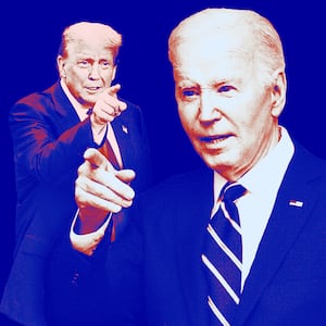 A photo illustration of Donald Trump and Joe Biden.