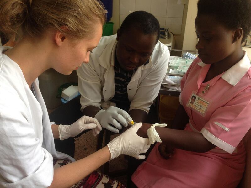 Sophia Koetsier working in a hospital