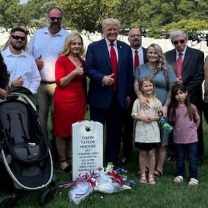 Photograph of Donald Trump at Arlington National Cemetery