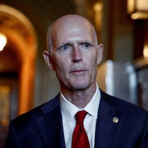 Rick Scott (R-FL) attends the weekly Republican policy luncheon at the U.S. Capitol