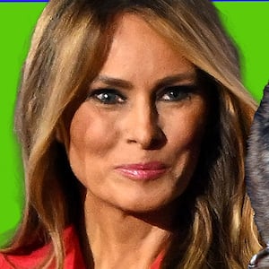 Melania Trump and dog Conan illustration