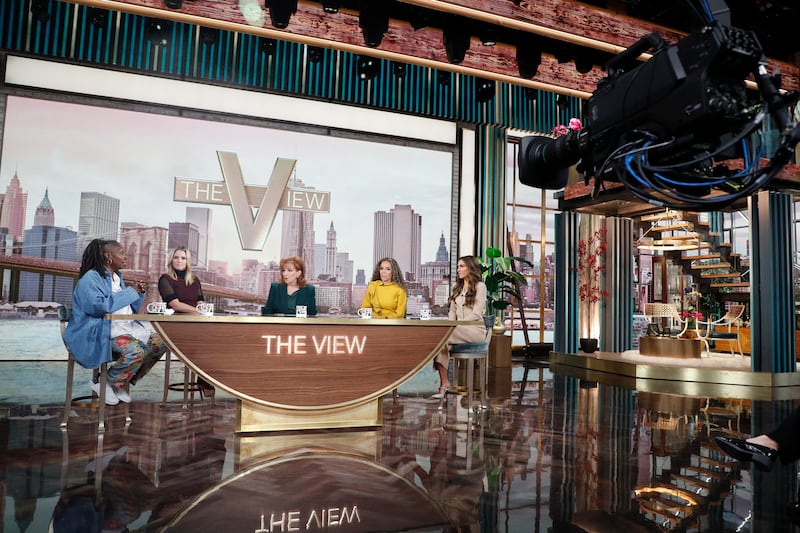 Whoopi Goldberg, Sara Haines, Joy Behar, Sunny Houston, and Alyssa Farah Griffin.