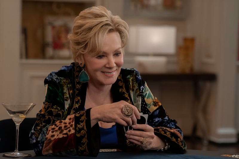 Jean Smart smiles in a still from ‘Hacks’