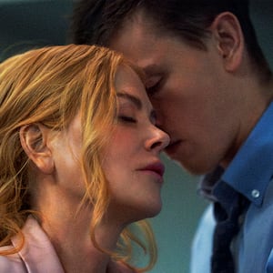 A photo still of Nicole Kidman and Harris Dickinson