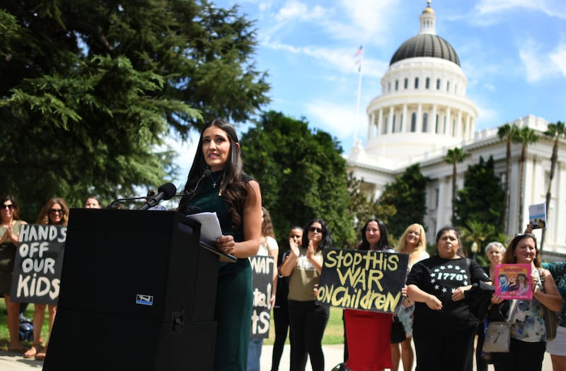 Chino Valley School board president Sonja Shaw rails against LGBT rights in Sacramento.