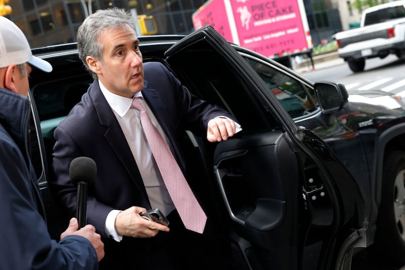 Michael Cohen, former President Donald Trump's ex-attorney, arrives at his home after leaving Manhattan Criminal Court in New York City.