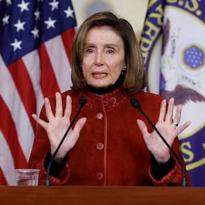 House Speaker Nancy Pelosi (D-CA) holds her final weekly news conference on Capitol Hill in Washington, D.C., Dec. 22, 2022. 