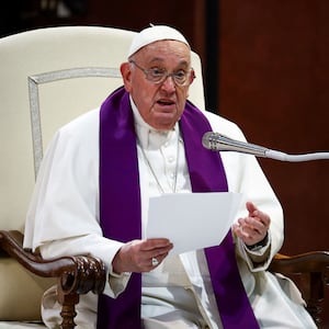 Pope Francis speaks in Rome, Italy, in March 2024.