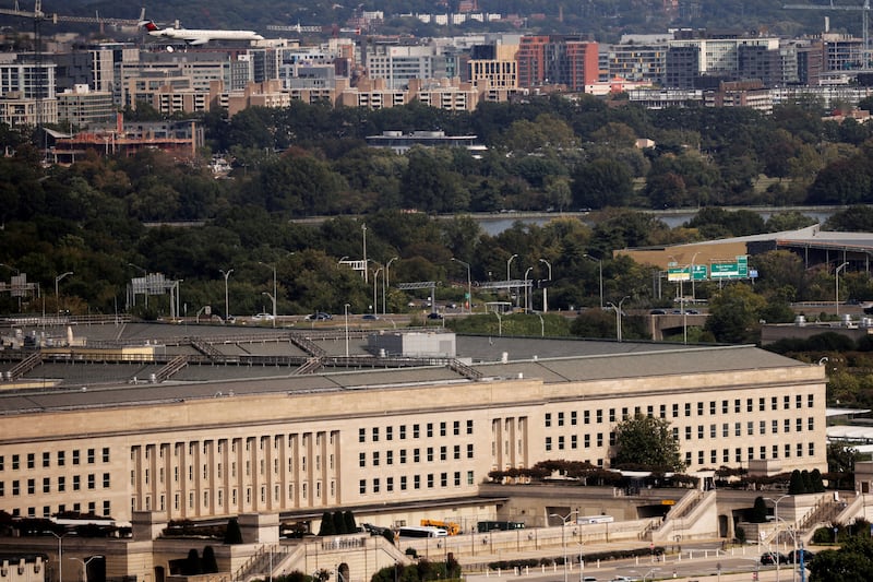 The Pentagon from the air with D.C. behind