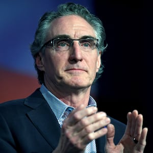 Governor Doug Burgum (R-ND) speaks to delegates at the Republican State Convention in Grand Forks, North Dakota, U.S. April 7, 2018. 