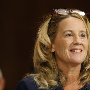 Dr. Christine Blasey Ford speaks before the Senate Judiciary Committee hearing on the nomination of Brett Kavanaugh to be an associate justice of the Supreme Court of the United States, on Capitol Hill September 27, 2018 in Washington, DC.