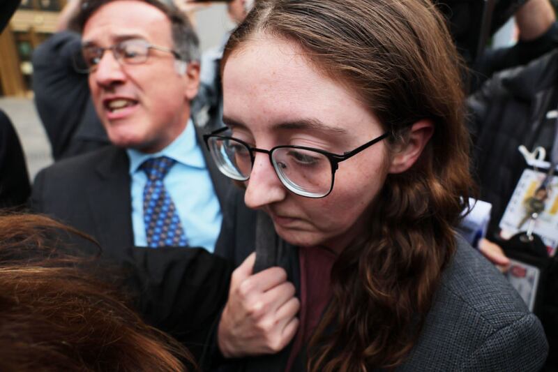 Caroline Ellison leaves Manhattan Federal Court after testifying.