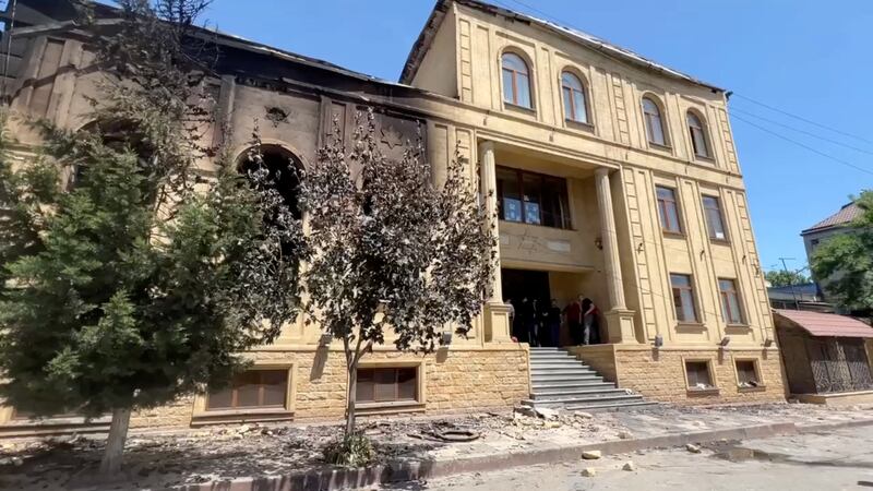 A view of Derbent synagogue following an attack by gunmen and a fire, in Derbent in the region of Dagestan, Russia June 24, 2024