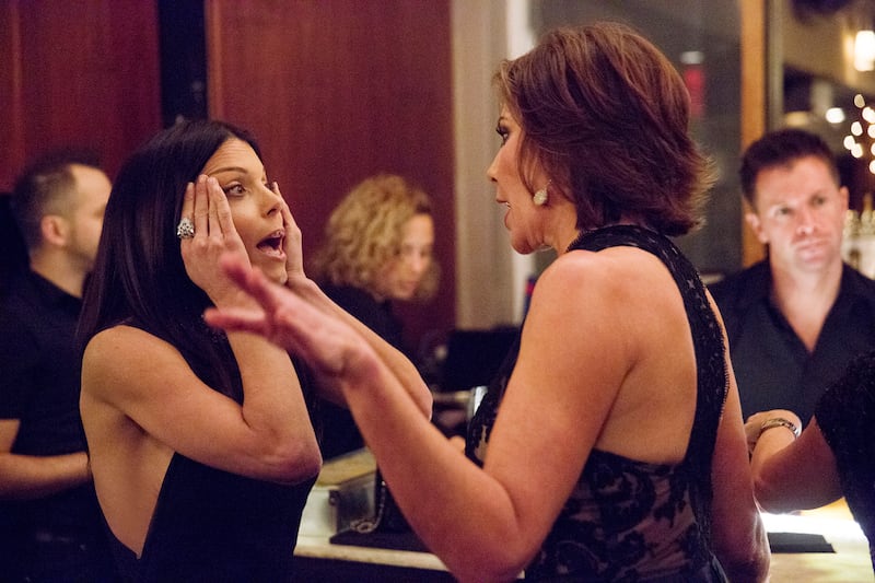 Bethenny Frankel and LuAnn de Lesseps during season 7 of The Real Housewives of New York City.