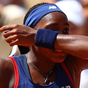 Coco Gauff was in tears after she said she was robbed of a point.