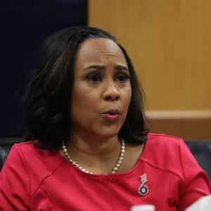 Fulton County District Attorney Fani Willis testifies during a hearing in the case of the State of Georgia v. Donald John Trump