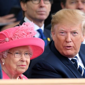 Queen Elizabeth II and US President Donald Trump  June 05, 2019 in Portsmouth, England. 