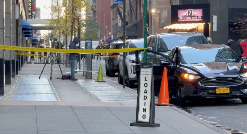 Scene outside of the Midtown Hilton in New York City on Wednesday, Dec. 4, 2024