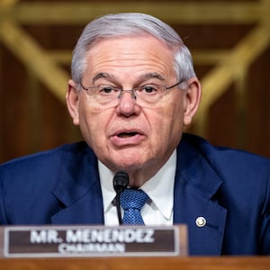 Senator Robert Menendez, a Democrat from New Jersey and chairman of the Senate Foreign Relations Committee, speaks during a hearing in Washington, U.S., April 26, 2022. 