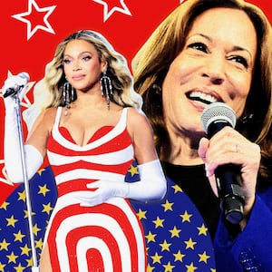 A photo illustration showing Kamala Harris and Beyonce