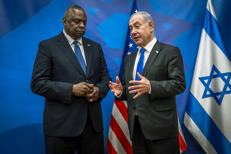 Secretary of Defense Lloyd J. Austin III meets with Israeli Prime Minister Benjamin Netanyahu.