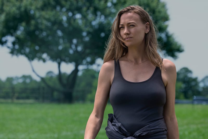 A photo still of Yvonne Strahovski in 'Teacup'