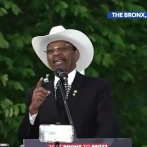 Former New York City Councilman Rubén Díaz at a rally for Donald Trump in the Bronx.