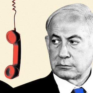 An illustration including Joe Biden and Benjamin Netanyahu