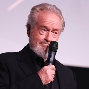 Ridley Scott speaks at the UK premiere of "Napoleon"