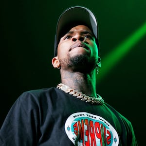 A photo including Tory Lanez performing at the Prudential Center