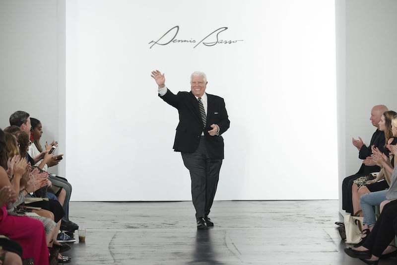 Dennis Basso walks the runway for Dennis Basso for Kleinfeld Bridal show during New York Bridal Fashion Week at Kleinfeld on October 5, 2017 in New York City.