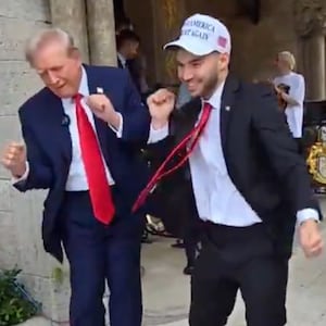 Donald Trump dances with Adin Ross