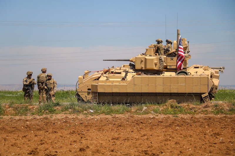 Part of a US military convoy sent as a reinforcement to the bases controlled by PKK/YPG in Deir ez-Zor province in Syria.