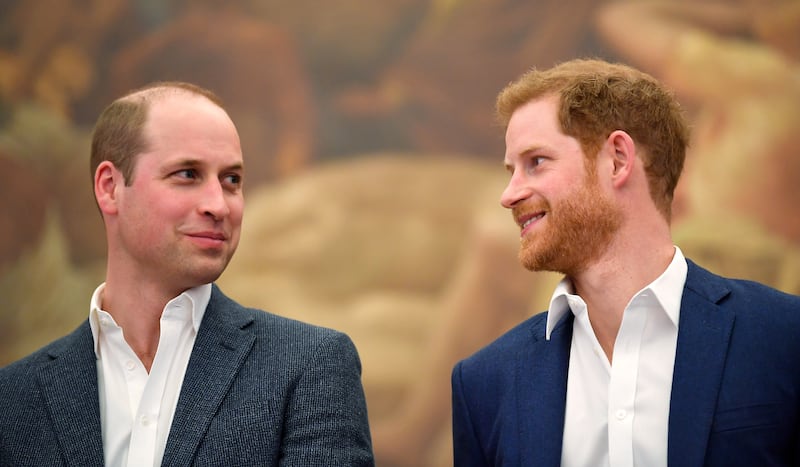 Prince William and Prince Harry attend the opening of the Greenhouse Sports Center in central London on April 26, 2018.