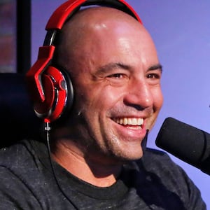 Joe Rogan and Kamala Harris