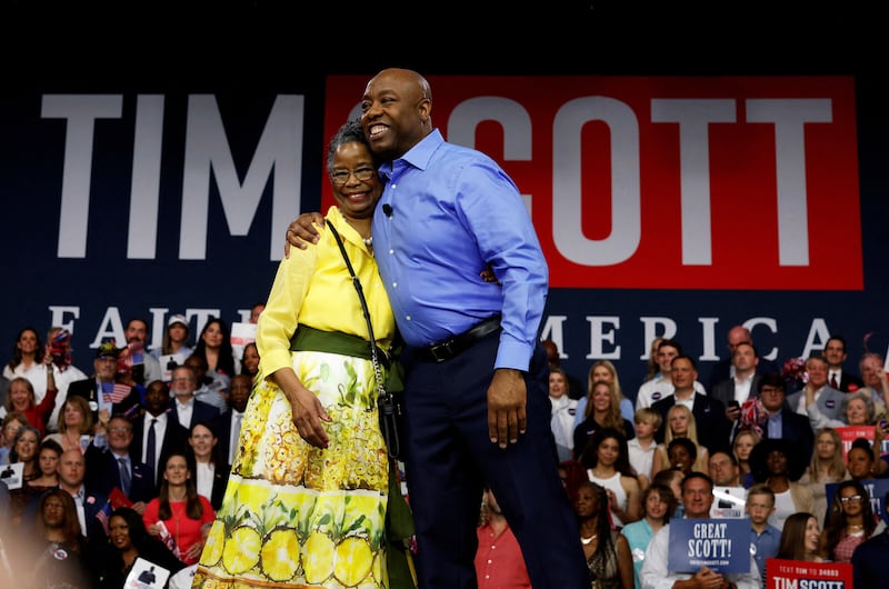 Tim Scott hugs his mother Frances