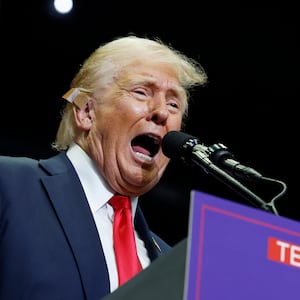 Republican presidential nominee, former U.S. President Donald Trump speaks during a campaign rally at the Van Andel Arena on July 20, 2024 in Grand Rapids, Michigan. 